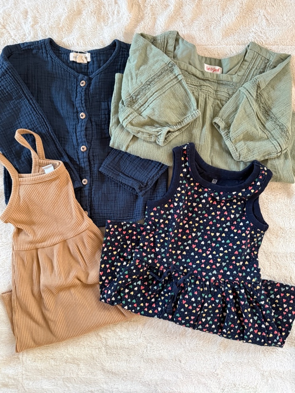 Mixed Todder Girls Clothing Bundle - Navy, Sage, Tan